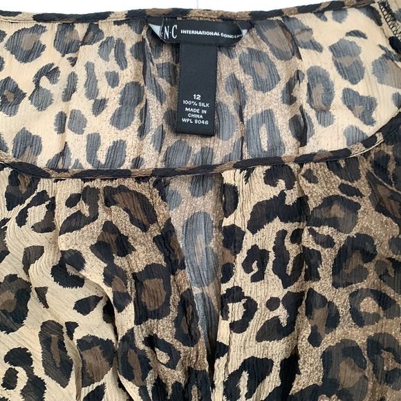 INC International Concepts Leopard Print Blouse - Brown and Black - Picture 7 of 8
